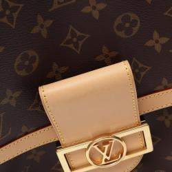 Pre Owned Louis Vuitton Dauphine Soft GM Brown Monogram Chain Shoulder Bag