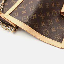 Pre Owned Louis Vuitton Dauphine Soft GM Brown Monogram Chain Shoulder Bag