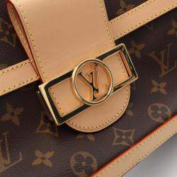 Pre Owned Louis Vuitton Dauphine Soft GM Brown Monogram Chain Shoulder Bag