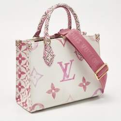 Pre Owned Louis Vuitton Pink Monogram Giant By The Pool 2.0 Onthego PM Tote