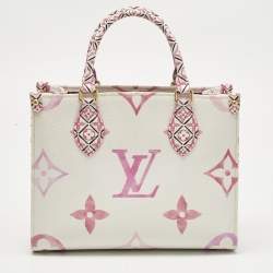 Pre Owned Louis Vuitton Pink Monogram Giant By The Pool 2.0 Onthego PM Tote