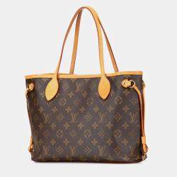 Pre Owned Louis Vuitton Brown Monogram Neverfull PM
