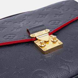 Pre Owned Louis Vuitton Navy Blue Monogram Empreinte Pochette Metis