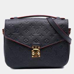 Pre Owned Louis Vuitton Navy Blue Monogram Empreinte Pochette Metis
