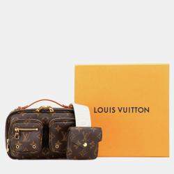 Pre Owned Louis Vuitton Brown Monogram Utility Satchel