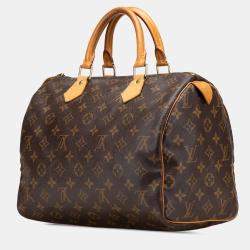 Pre Owned Louis Vuitton Brown Monogram Speedy 30 Handbag