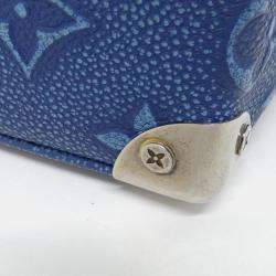 Pre Owned Louis Vuitton Mini Soft Trunk Blue Leather Shoulder Bag