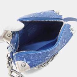 Pre Owned Louis Vuitton Mini Soft Trunk Blue Leather Shoulder Bag