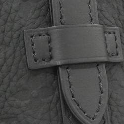 Pre Owned Louis Vuitton Nano Christopher Black Taurillon Monogram Leather Shoulder Bag