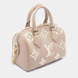 Pre Owned Louis Vuitton Speedy Bandouliere 20 Beige, Tourterelle Monogram Empreinte Leather Shoulder Bag