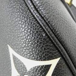 Pre Owned Louis Vuitton Speedy Bandouliere 25 Beige, Black Monogram Empreinte Leather Boston Bag