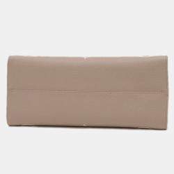 Pre Owned Louis Vuitton On the Go MM Tourterelle Creme Monogram Empreinte Leather Tote Bag