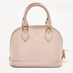 Pre Owned Louis Vuitton Rose Florentine Monogram Vernis Alma BB Bag