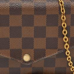 Pre Owned Louis Vuitton Damier Ebene Canvas Pochette Felicie Bag