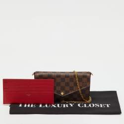 Pre Owned Louis Vuitton Damier Ebene Canvas Pochette Felicie Bag