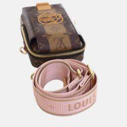 Pre Owned Louis Vuitton Brown Nigo Monogram Reverse Double Phone Pouch