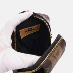 Pre Owned Louis Vuitton Brown Nigo Monogram Reverse Double Phone Pouch