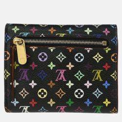 Pre Owned Louis Vuitton Portefeuille Black Multicolor Leather Wallet