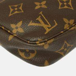 Pre Owned Louis Vuitton Pochette Accessoires Brown Monogram Canvas Handbag