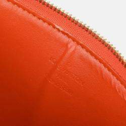 Pre Owned Louis Vuitton Lexington Orange Vernis Flower Patent Leather Shoulder Bag