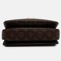 Pre Owned Louis Vuitton Brown Monogram Pochette Metis