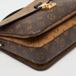 Pre Owned Louis Vuitton Monogram Reverse Canvas Pochette Metis Bag