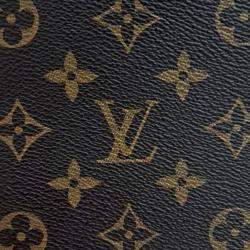 Pre Owned Louis Vuitton Monogram Etu Voyage MM Brown Coated Canvas Wallet