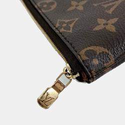 Pre Owned Louis Vuitton Monogram Etu Voyage MM Brown Coated Canvas Wallet