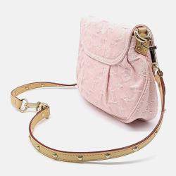 Pre Owned Louis Vuitton Sunset Pink Monogram Denim Handbag