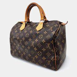 Pre Owned Louis Vuitton Brown PVC Monogram Speedy 30
