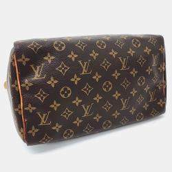 Pre Owned Louis Vuitton Brown PVC Monogram Speedy 30