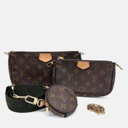 Pre Owned Louis Vuitton Brown Coated Canvas Louis Vuitton Multi Pochette Accessoires