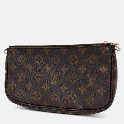 Pre Owned Louis Vuitton Brown Coated Canvas Louis Vuitton Multi Pochette Accessoires