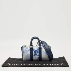 Pre Owned Louis Vuitton Blue/White Monogram Watercolor Canvas Keepall XS Bag