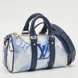 Pre Owned Louis Vuitton Blue/White Monogram Watercolor Canvas Keepall XS Bag