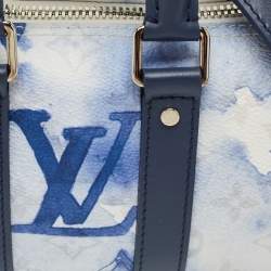 Pre Owned Louis Vuitton Blue/White Monogram Watercolor Canvas Keepall XS Bag