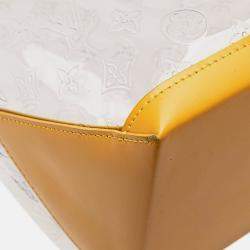 Pre Owned Louis Vuitton White Limited Edition Brazil 500th Anniversary Monogram Vinyl Clear Cabas