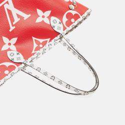 Pre Owned Louis Vuitton Red Monogram Giant Neverfull MM