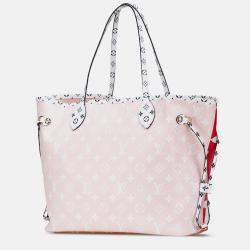 Pre Owned Louis Vuitton Red Monogram Giant Neverfull MM