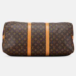 Pre Owned Louis Vuitton Brown Monogram Keepall Bandouliere 50
