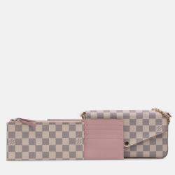 Pre Owned Louis Vuitton White Damier Azur Pochette Felicie