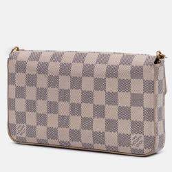 Pre Owned Louis Vuitton White Damier Azur Pochette Felicie