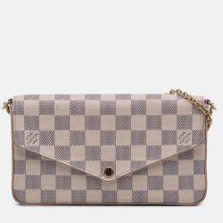 Pre Owned Louis Vuitton White Damier Azur Pochette Felicie