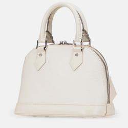 Pre Owned Louis Vuitton White Epi Alma BB Handbag