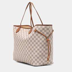 Pre Owned Louis Vuitton White Damier Azur Neverfull GM