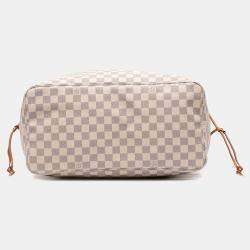 Pre Owned Louis Vuitton White Damier Azur Neverfull GM