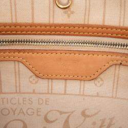 Pre Owned Louis Vuitton White Damier Azur Neverfull GM