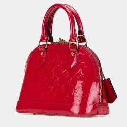 Pre Owned Louis Vuitton Red Monogram Vernis Alma BB