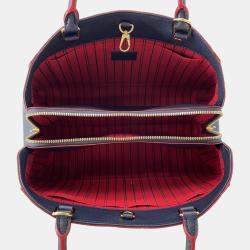 Pre Owned Louis Vuitton Montaigne MM Marine Rouge Monogram Empreinte Leather Satchel Bag