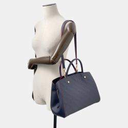 Pre Owned Louis Vuitton Montaigne MM Marine Rouge Monogram Empreinte Leather Satchel Bag